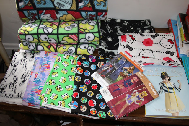 Fabric Haul Pokemon, sanrio, Keroppi, Adventure TIme, Star Trek, Star Wars, Tilly and the buttons Simplicity