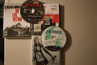 Group shot of Final Fantasy XIII, The Evil Within for Ps3, Lego Harry Potter years 1-4 and Code of Princess for 3DS